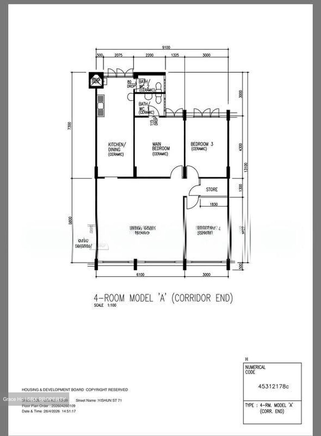 Blk 726 Khatib Spring (Yishun), HDB 4 Rooms #560351331